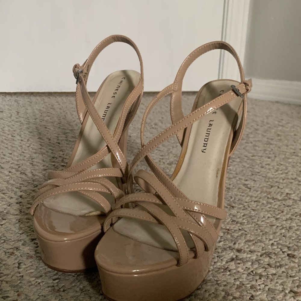 Chinese Laundry Nude Strappy Heels